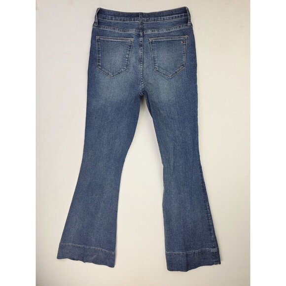 Tommy Hilfiger Size 4 Womens 32 Inch Inseam Lafayette High Rise Flare Blue Jeans - Picture 1 of 13
